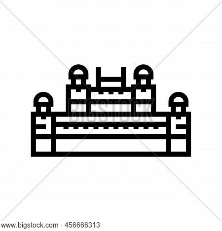 Red Fort Line Icon Vector. Red Fort Sign. Isolated Contour Symbol Black Illustration
