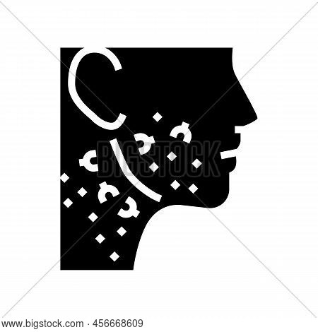Face Neck Ingrown Hair Glyph Icon Vector. Face Neck Ingrown Hair Sign. Isolated Symbol Illustration