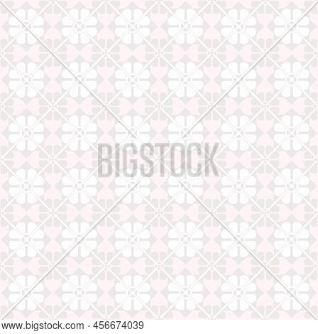 Abstract Ornamental Seamless Pattern. Linear Floral Ornament. Artistic Geometric Backdrop In Arab Or