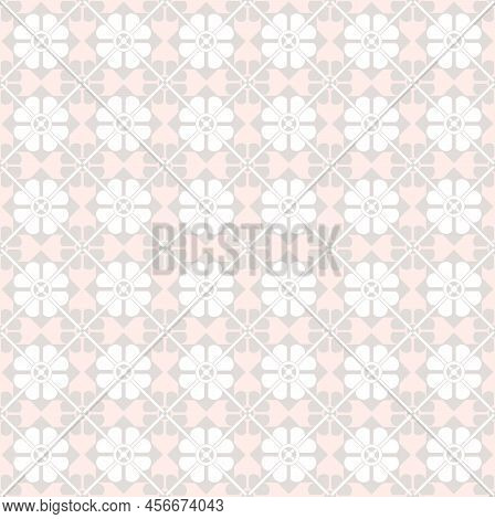 Abstract Ornamental Seamless Pattern. Linear Floral Ornament. Artistic Geometric Backdrop In Arab Or
