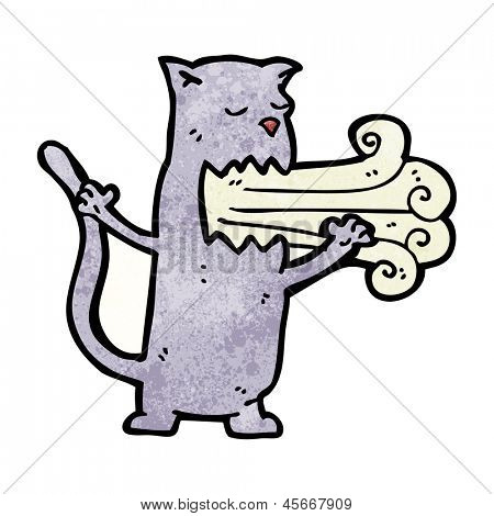 dibujos animados gato eructo