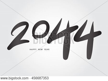 2044 Year, Happy New Year 2044 Vector, 2044 Number Design Vector Illustration, Black Lettering Numbe