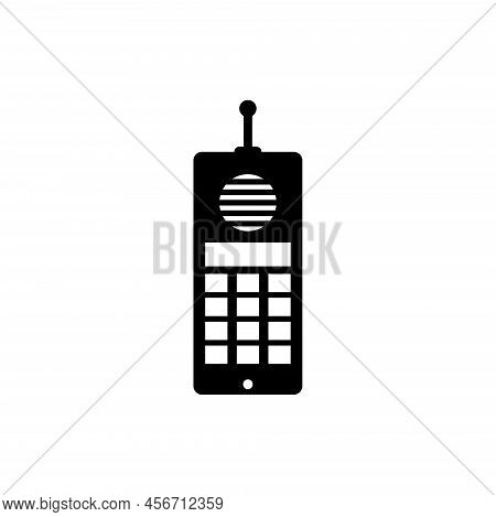 Satellite Phone, Satphone Communication Equipment. Flat Vector Icon Illustration. Simple Black Symbo