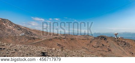 Wide Panorama With Astronomical Observatories In Sierra Nevada