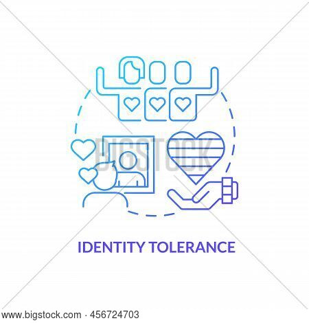 Identity Tolerance Blue Gradient Concept Icon. Admit Different Orientation. Stage Of Coming Out Abst
