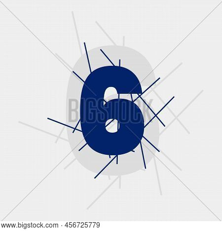 6 Numeric Text Conceptual Logo Vector Design. Six Number With Line Shape. 6 Digit Logo, T-shirt,  An