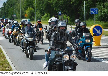 Chelm, Lubelskie, Poland - June 18, 2022: Rally Of Motorcyclists In Chelm At Motokropla 2022, Motorc