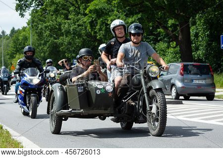 Chelm, Lubelskie, Poland - June 18, 2022: Rally Of Motorcyclists In Chelm At Motokropla 2022, Men On