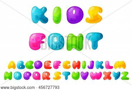 Jelly Colorful Alphabets, Comic Alphabet For Children. Jelly Bright Font. Childish Type For Events, 