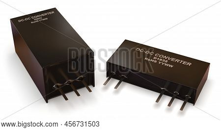 Dc-dc Converter Isolated On White. 3d Rendering