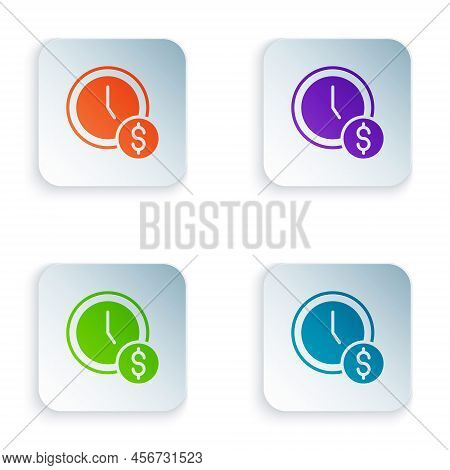 Color Time Is Money Icon Isolated On White Background. Money Is Time. Effective Time Management. Con