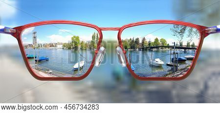 3d Illustration Of Clear Vision Through Glasses