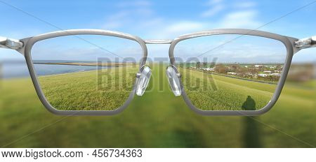 Clear Vision Through Glasses - 3d Illustration