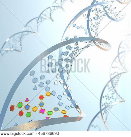 Ribonucleic Acid Or Dna Strand -  3d Illustration
