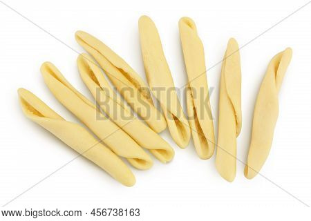 Typical Calabrian Pasta Called Maccheroncini Also Known As Maccheroni Isolated On White Background. 
