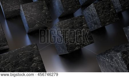 Black Murble Stone. Computer Generated 3d Render