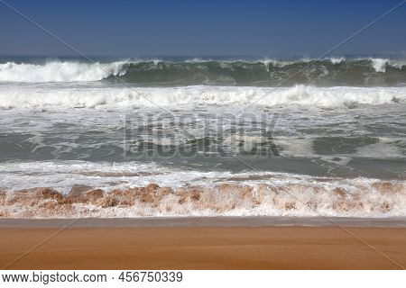 Morocco Nature. Lalla Fatna Beach Waves, Near Safi. Atlantic Coast In Morocco.