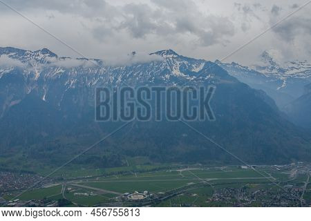 Incredible View Of The Bernese Alps. Background Nature, Freedom