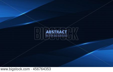 Abstract Blue Background With Diagonal Dynamic Geometric Glowing Lines. Modern Trandy Abstract Blue 