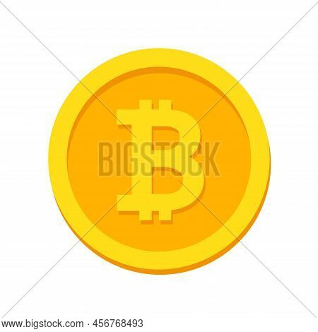 Bitcoin Cryptocurrency Vector Illustration. Bitcoin Sell And Buy
Concept. Crypto Money Symbol In Gol