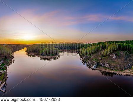 Confluence Of The Iset And Kamenka Rivers In The City Kamensk-uralskiy. Iset And Kamenka Rivers, Kam
