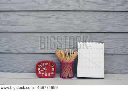 2022 Calendar Desk Place On Table. Desktop Calender For Planner To Plan Agenda, Timetable, Appointme