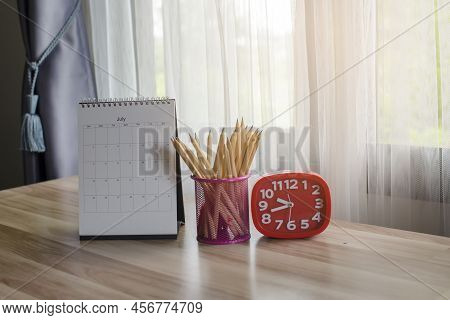 2022 Calendar Desk Place On Table. Desktop Calender For Planner To Plan Agenda, Timetable, Appointme