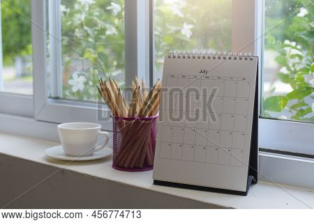 2022 Calendar Desk Place On Table. Desktop Calender For Planner To Plan Agenda, Timetable, Appointme
