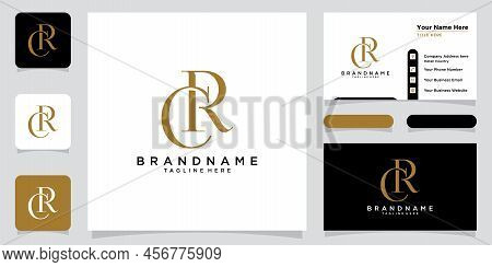 Initial Letter Logo Cr, Rc, Template Logo Design Vector With Business Card Design