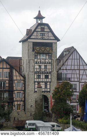 Bukit Tinggi, Malaysia - Jun 08, 2022: Day Time View At Colmar Tropicale In Berjaya Hills, Bukit Tin