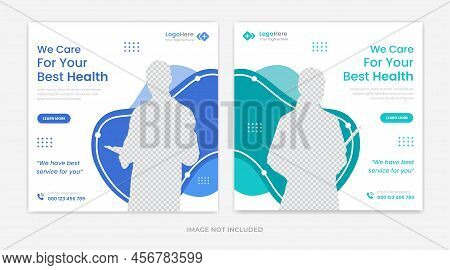 Medical Social Media Post Set, Health Website Post Design