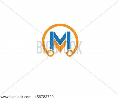 Mm M Initial Based Letter Icon Logo With Ellipse