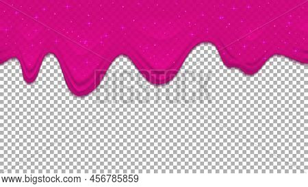 Pink Dribble Slime On Transparent Background