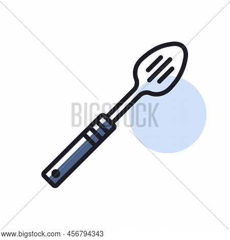 Spoon For Draining Vector Isolated Icon. Kitchen Appliances. Graph Symbol For Cooking Web Site Desig