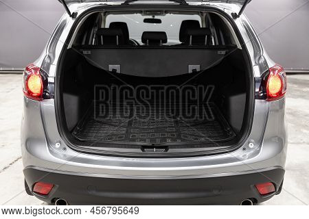 Novosibirsk, Russia - March 08, 2022:  Mazda Cx-5, Car Big Trunk Open View.