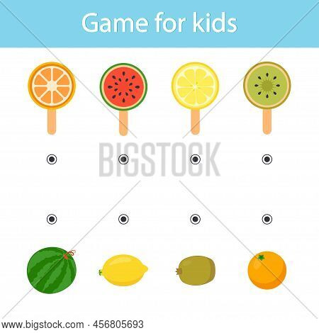 Logic Game For Kids. Ice Cream. What Is Made Of. Vetor Illustration. Printable Sheet