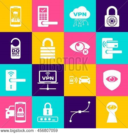Set Keyhole With Eye, Shield And, Digital Door Lock Wireless, Cloud Vpn Interface, Lock And Please N