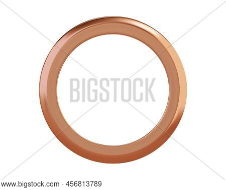 Brass Metal Grommet Ring For Paper, Card, Tag, Sticker Or Hanger Isolated On White Background
