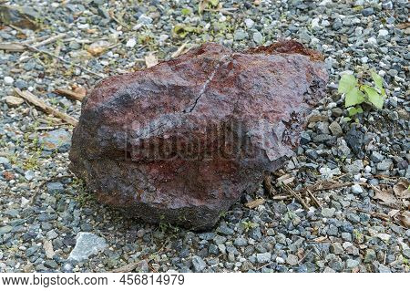 Natural Mineral - Piece Of Hematite Iron Ore, Haematite Stone. Natural Sample Of Iron Ore.