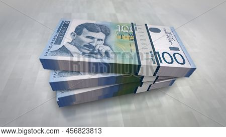 Serbia Dinar Money Banknotes Pack 3D Illustration