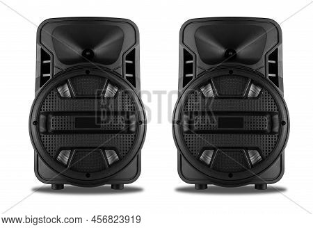 Acoustic Sound System, Speakers, On A White Background