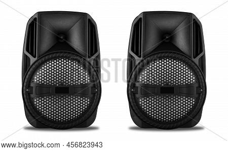 Acoustic Sound System, Speakers, On A White Background