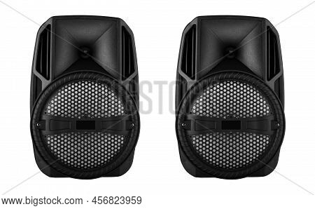 Acoustic Sound System, Speakers, On A White Background