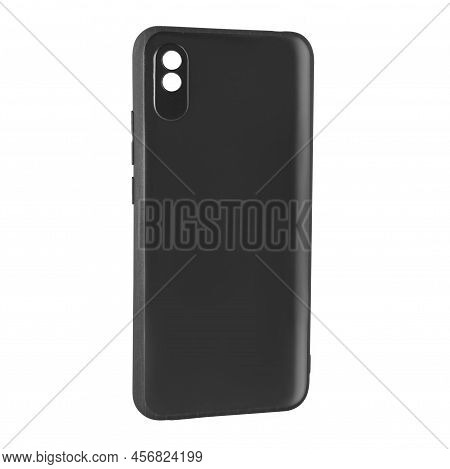 Silicone Phone Case, Black, Isolated On White Background