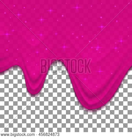 Pink Dribble Slime On Transparent Background