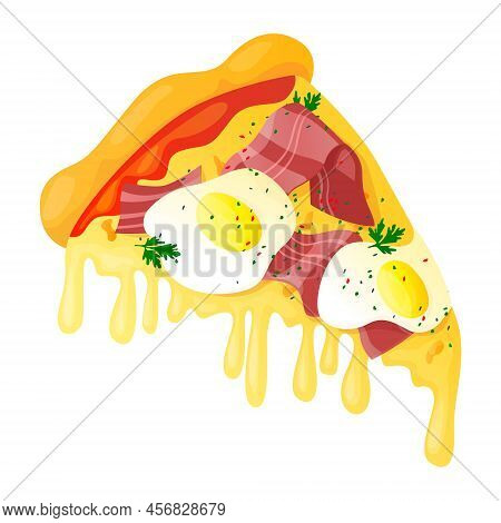 Vector Isolated Image With Triangular Slice Pizza