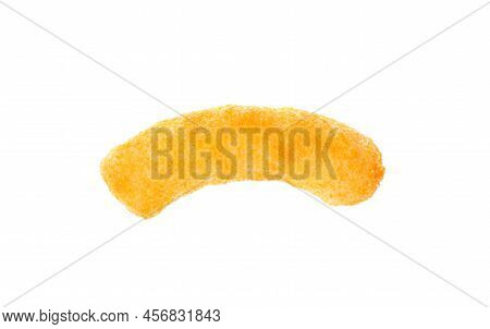 One Tasty Cheesy Corn Puff Isolated On White