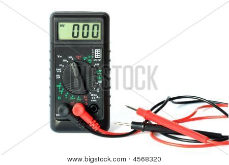 Ferramenta de verificador de eletrônica isolada no branco