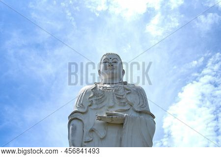 Vietnam - 21 May 2022 Statue Of Buddha Amitabha In Pagoda Of Vietnam