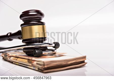 Concept Of Compensation For Medical Error In The Application Of Treatment. White Background.